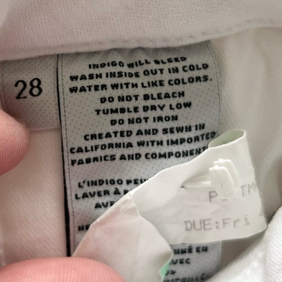 J BRAND NATASHA EXPOSED BUTTON WHITE JEANS SIZE 28 - Picture 5 of 10